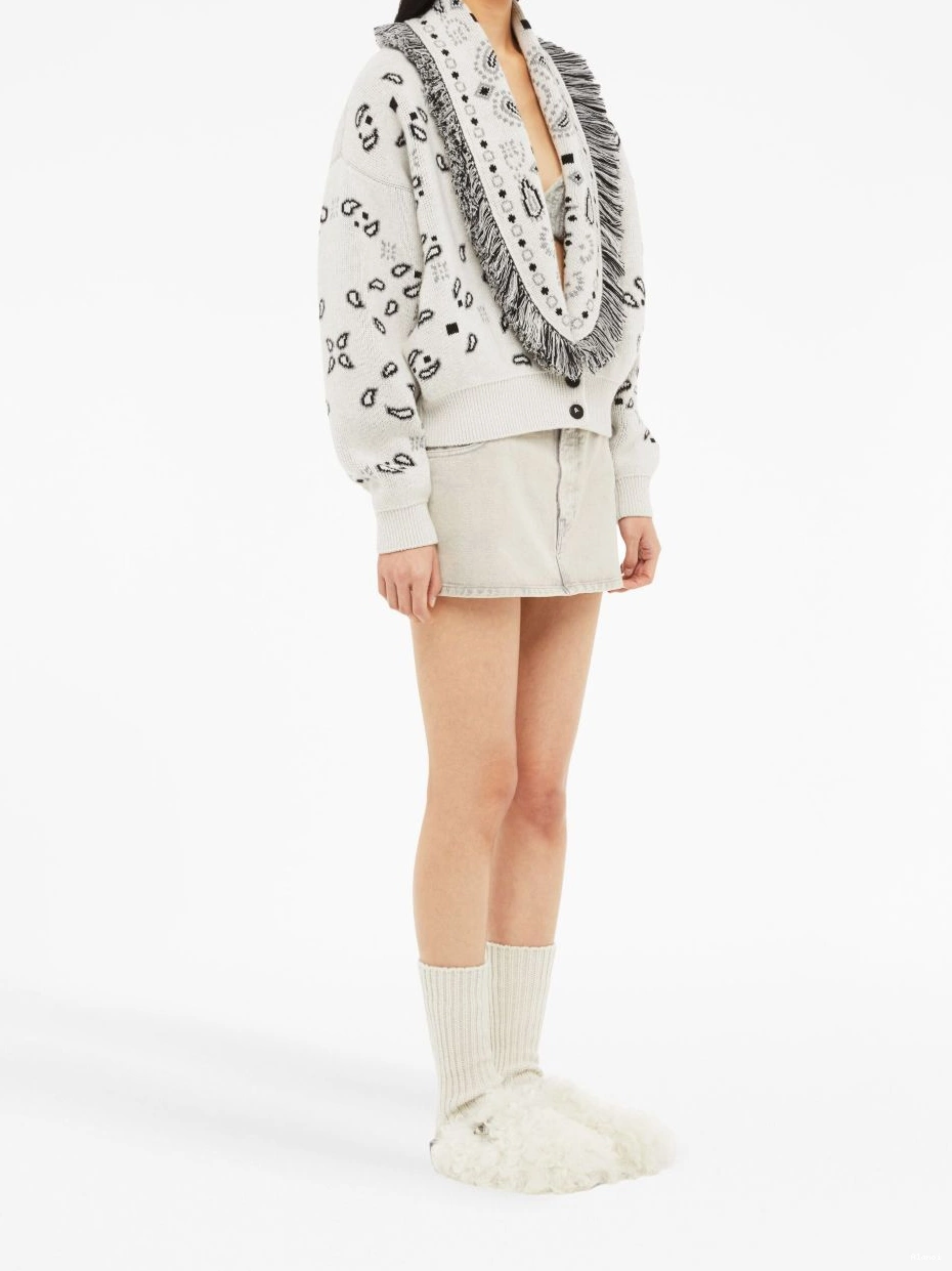 Cheap Women Alanui Bandana Jacquard cardigan cropped 0808